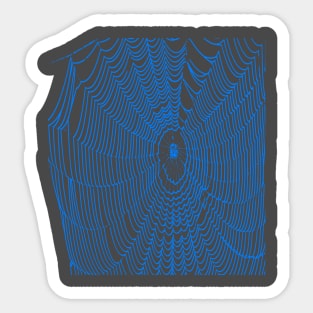 Artistic Halloween Spider Web Cobweb Doodle In Blue Sticker